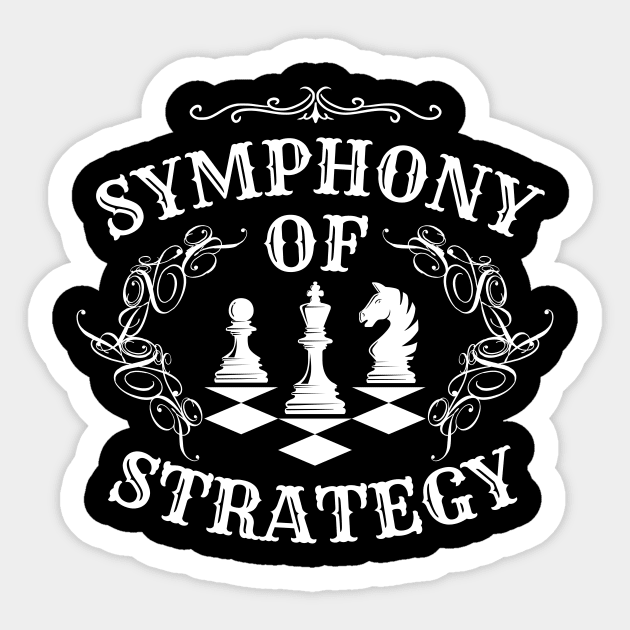 Symphony of strategy - Chess Sticker by William Faria